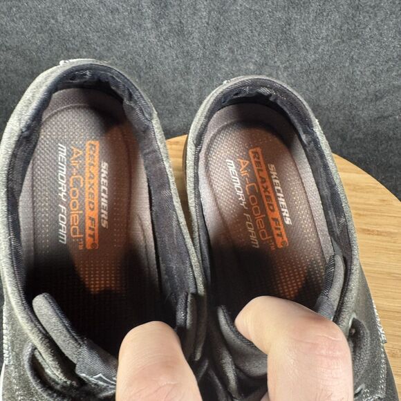 Skechers Harper Epstein Relaxed Fit Gray Leather Lace-Up Sneakers Mens Size 9.5 - Picture 7 of 8